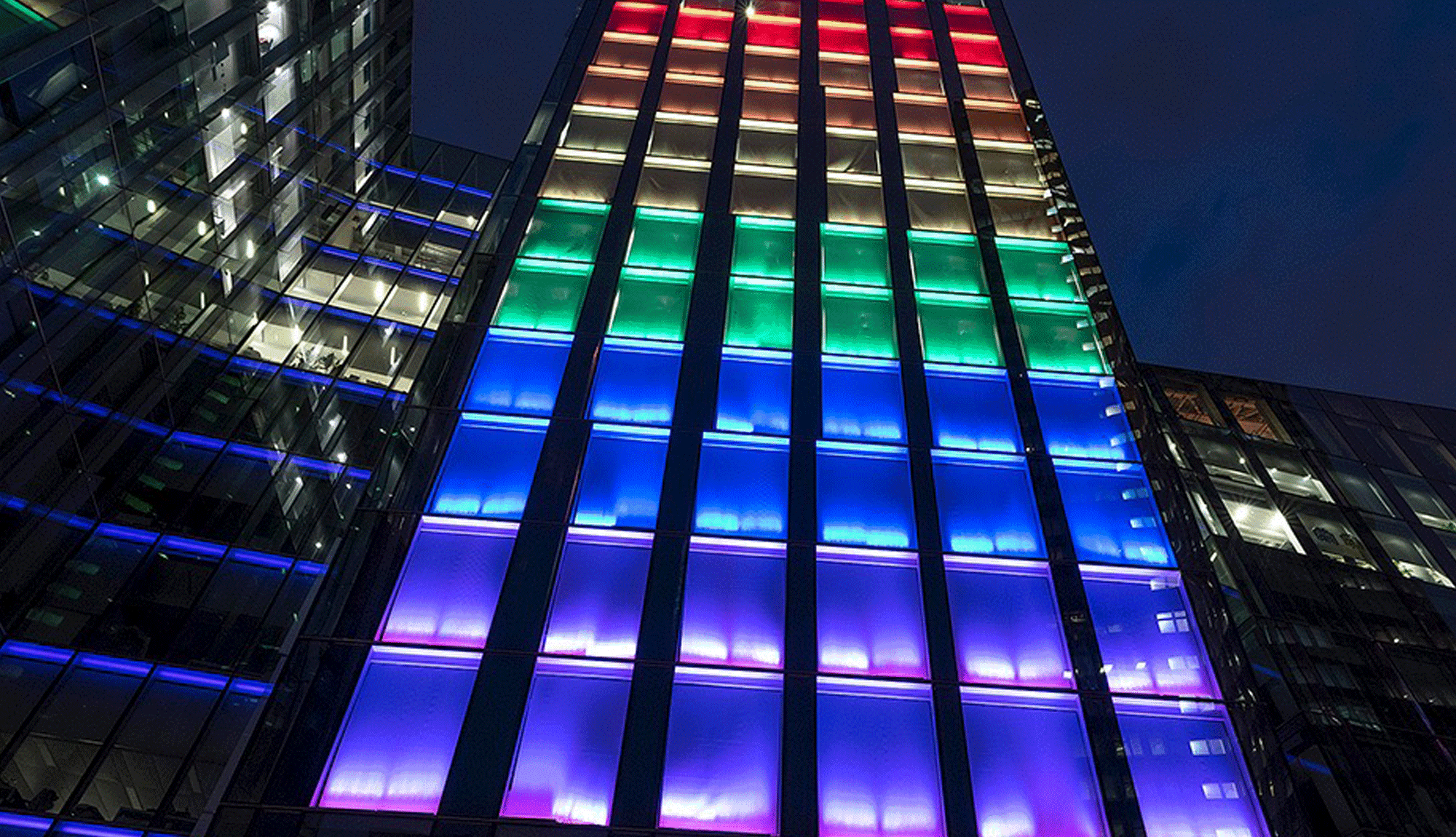 Pride Light Installation at Facebook Offices